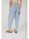 Acid Washed Elastic Waist Knit Joggers