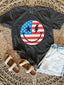 American Flag Happy Face Graphic Tee - Pepper