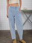 Acid Washed Elastic Waist Knit Joggers