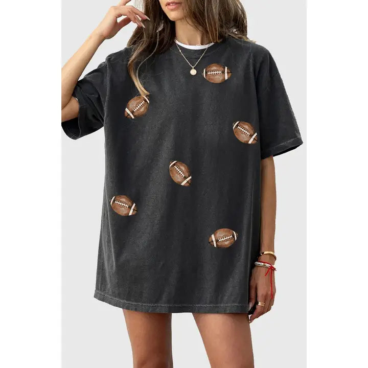 Football Allover Oversized Mineral Graphic Tee