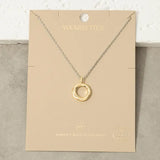 18K Gold Twisted Circle Pendant Two Tone Necklace