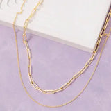 Double Chain Layered Necklace