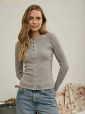 Button Front Knot Top