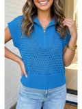 Eyelet Knit Ribbed Hollow Out Sweater