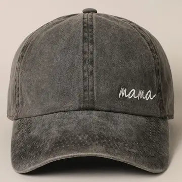 Mama Lettering Embroidery Baseball Cap BLACK