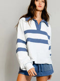 Spread Collared Neck Contrast Top