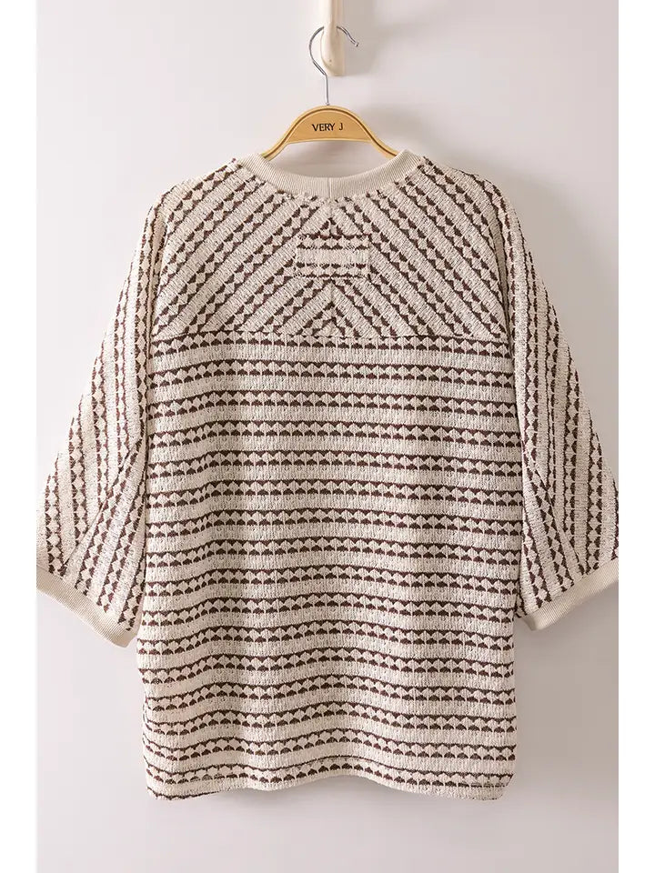 Textured Stripe Knit Top