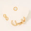 3 Pair Metallic Hoop Earrings Set