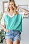 Mollie Turquoise Ribbed Shirt