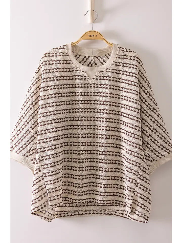 Textured Stripe Knit Top