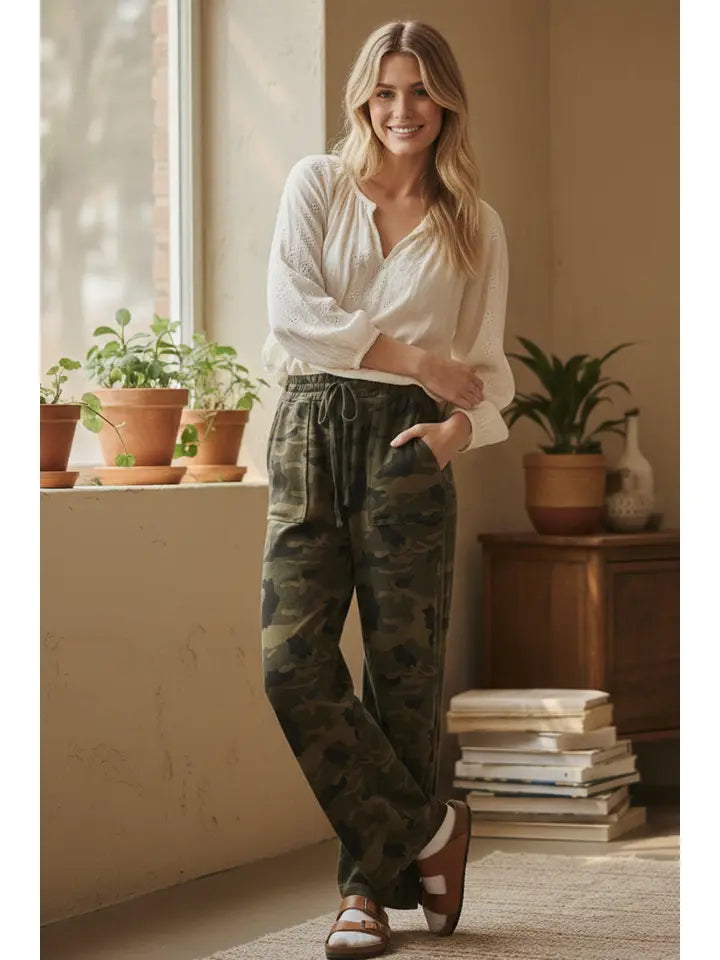 Camo Wide Leg Pants