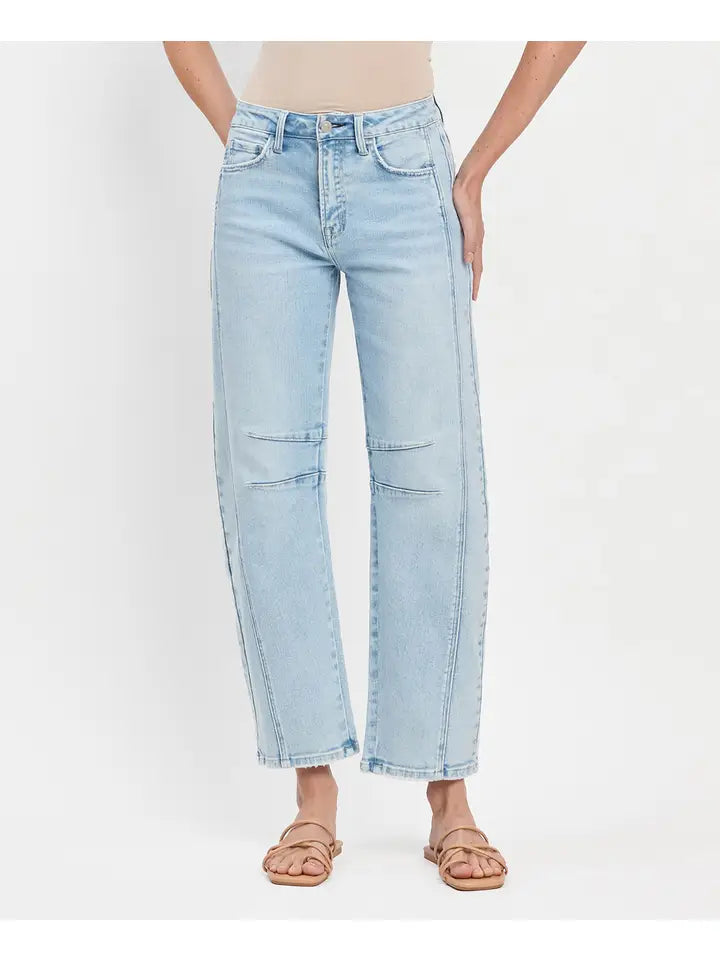 High Rise Barrel Leg Jeans