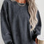 Waffle Knit Gray Sweatshirt