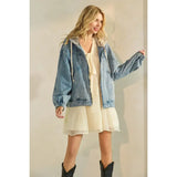 Hooded Zip Denim Jacket