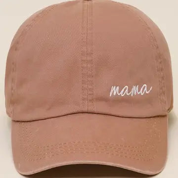 Mama Lettering Embroidery Baseball Cap Clay