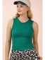 Lettuce Hem Casual Fitted Knit Top Green