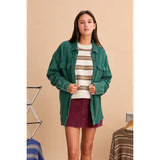 Oversized Washed Waffle Shacket