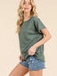 Ribbed Knit Relaxed Tee