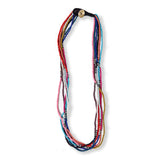 Quinn Stripe and Beaded Necklace Multicolor