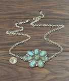 Medium Cable Chain Necklace, Turquoise Pendant