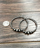 Long, Navajo Pearl 65mm Hoop Earrings