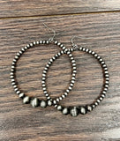 Long, Navajo Pearl 65mm Hoop Earrings