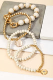 Ball Beaded Charm Stackable Bracelet Set