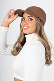 Solid Faux Leather Baseball Cap