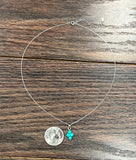 Sterling Silver Chain Necklace, Small! Turquoise Pendant
